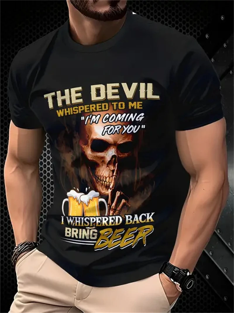3D Printing Quotes - Men's Devil Beer Quote Print T-Shirt