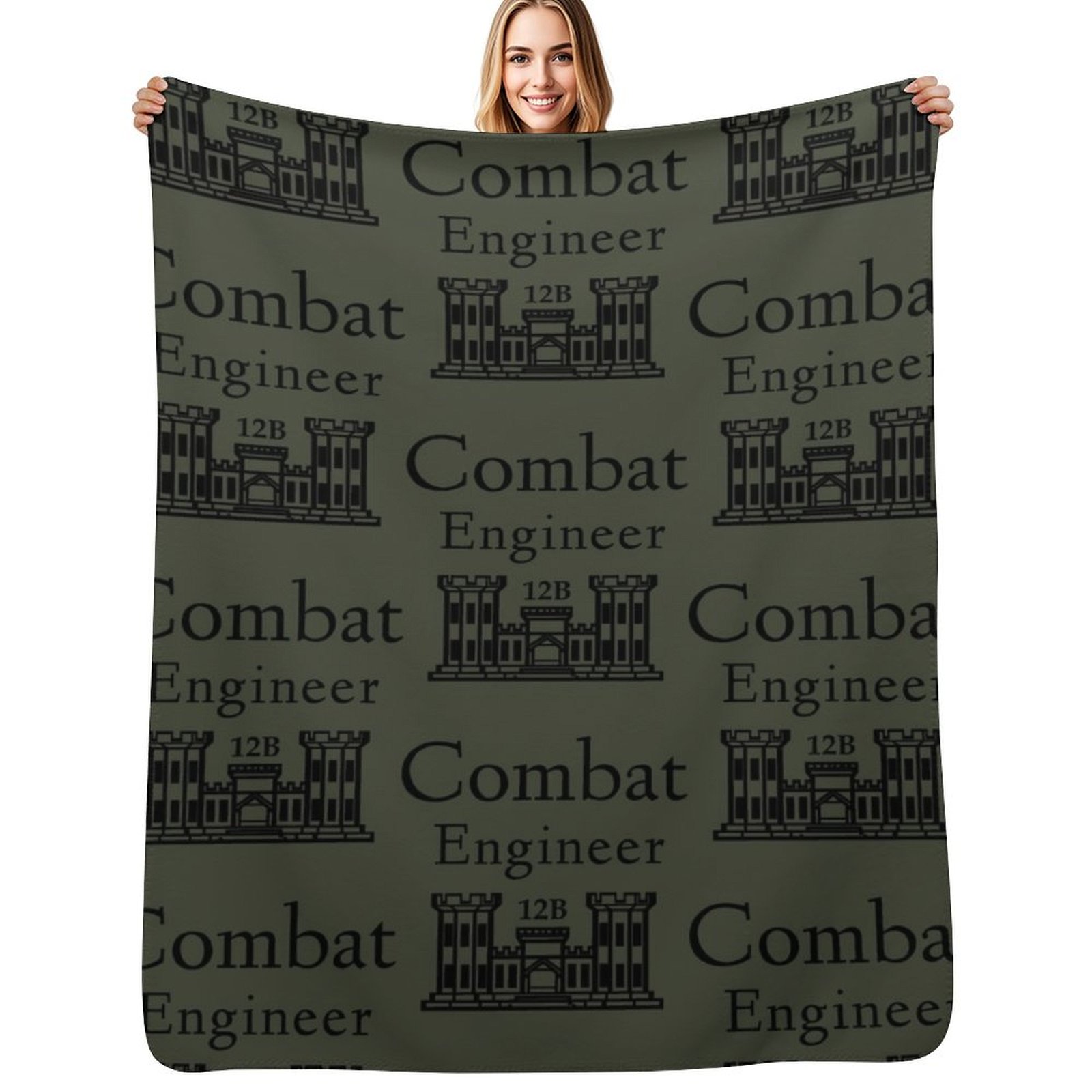 3D Printing Engineer - Army Combat Engineer Throw Blanket Cozy