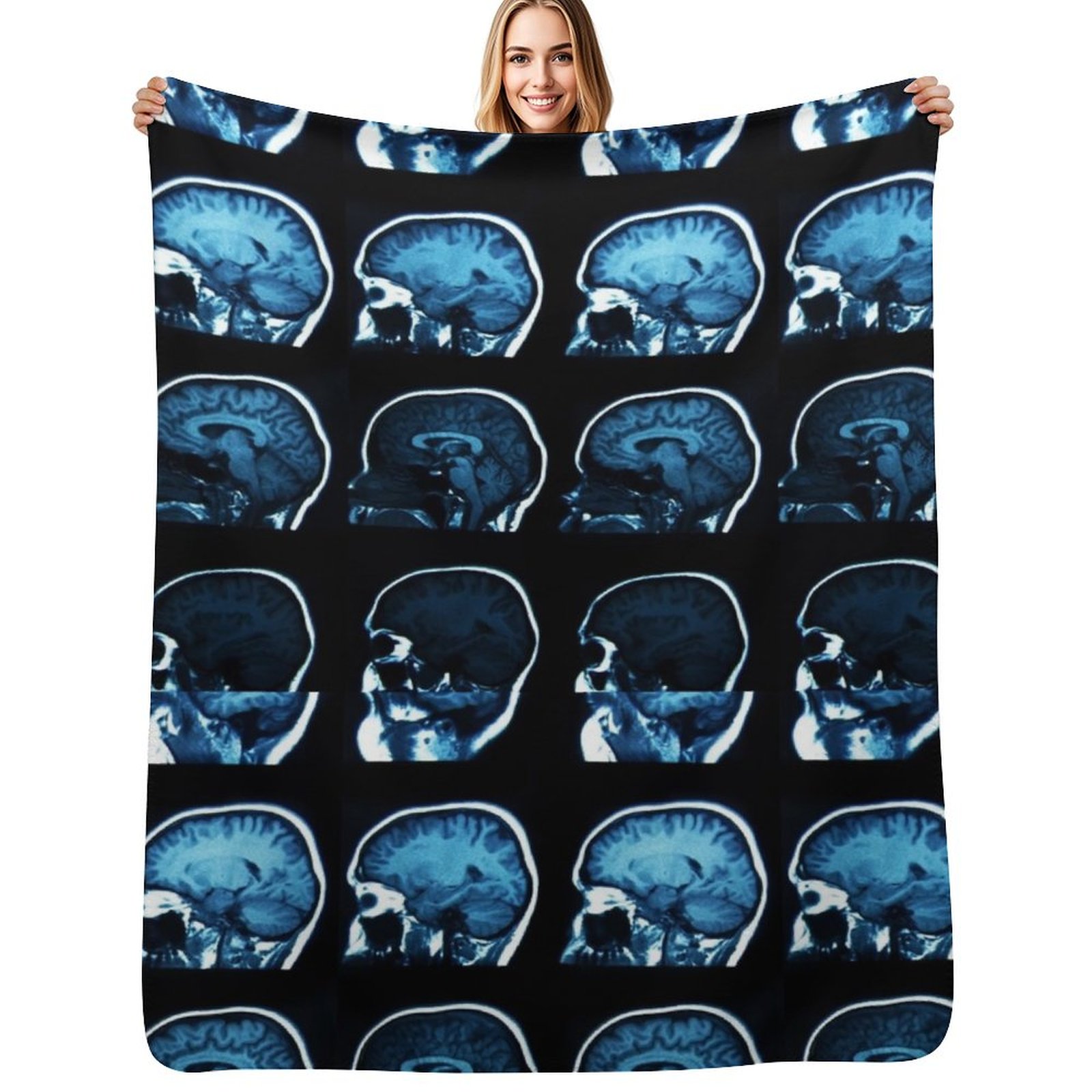 3D Printing X Ray - Brain MRI x-ray Throw Blanket Thin