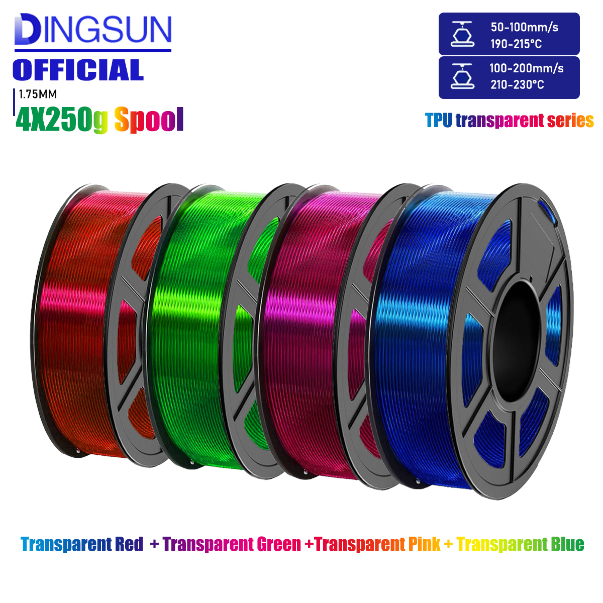 Transparent Series 1.75mm TPU  - Tpu Flexible Filament recension och pris
