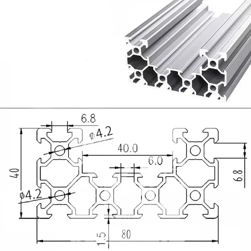 1PC Aluminum Profile 4080U V-S - V Slot Aluminum Extrusion recension och pris