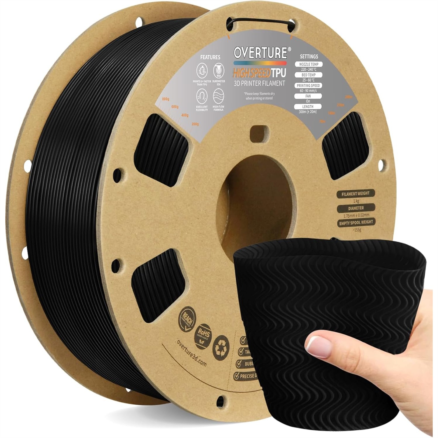 High Speed TPU Filament 1.75mm - Tpu Flexible Filament recension och pris