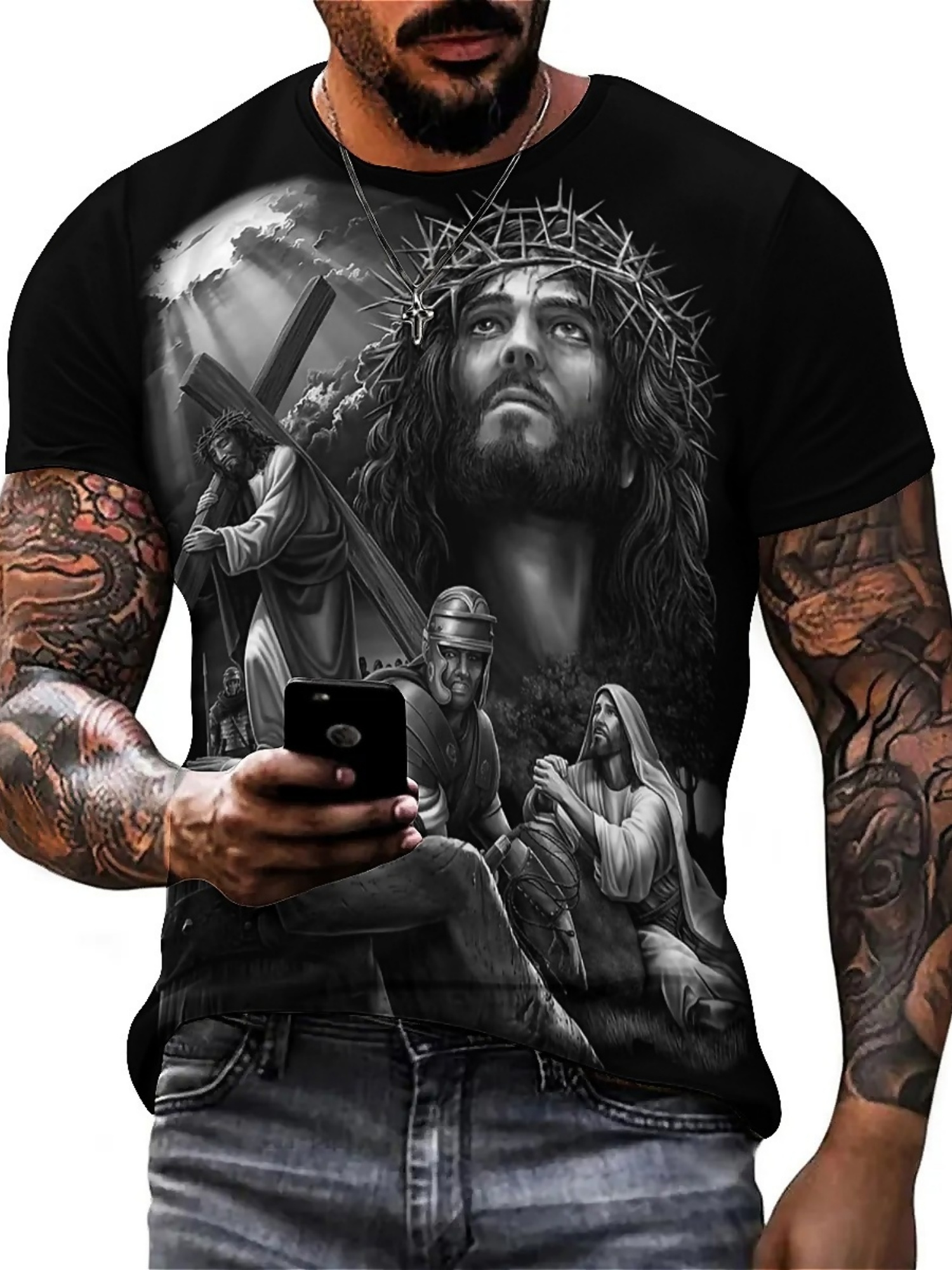 Men'S Plus Size Jesus 3D Print - 3D Printing Figure recension och pris